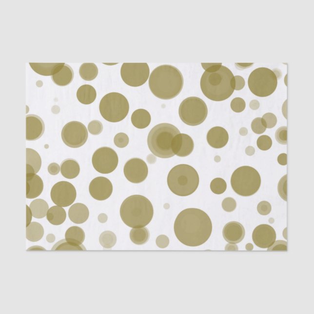 Modern Gold & White Polka Dot Bubbles Party Tissue Paper (Front)