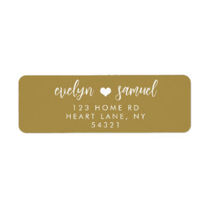 Modern   Gold & White Return Address Label