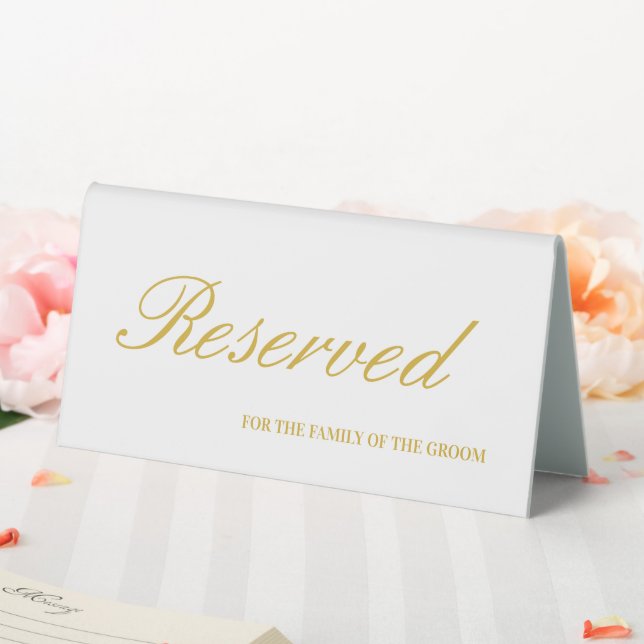 Modern Gold & White Script Wedding Reserved  (In SItu (Wedding))