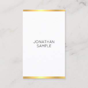Modern Gold White Simple Elegant Template Trendy Business Card