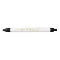 Modern Gold & White Simple Script Wedding Favour