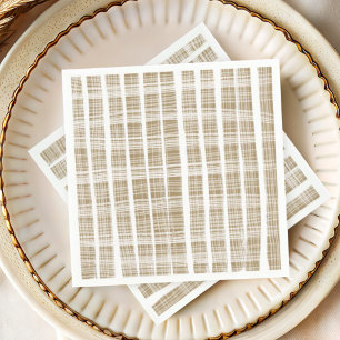 Modern Gold & White Stripe Texture Wedding Napkin