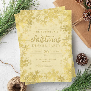 Modern Gold Winter Wonderland Christmas Invitation