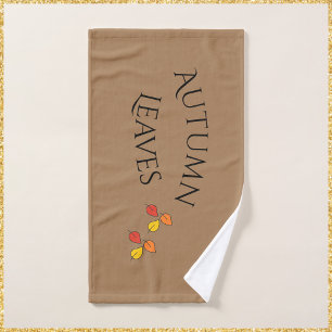 Modern Golden Autumn Leaves Hand Towel