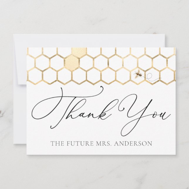 Modern Golden Bee Thank You (Front)