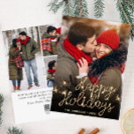 Modern Golden Christmas 4 PHOTO Greeting Holiday Card<br><div class="desc">Modern Merry Christmas PHOTO Greeting Holiday Card.
 
Surprise and bring joy to your close ones and make the celebration unforgettable.

 For further customisation,  please click the "customise further" link and use our design tool to modify this template.</div>