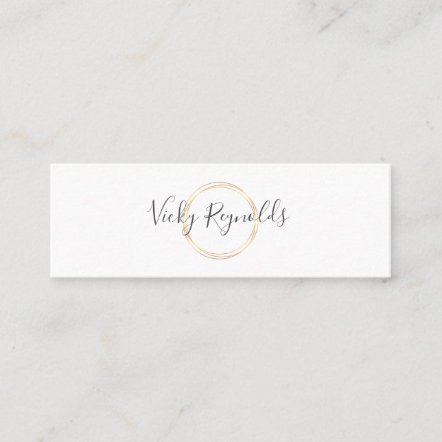 Modern golden circle monogram logo mini business card (Front)