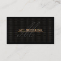 Modern Golden Dots Photography Black Business Card