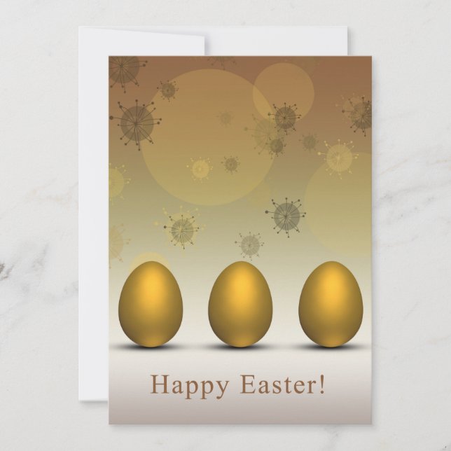 Modern Golden Easter Eggs Invitation (Front)