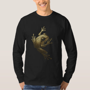 Modern Golden Frog Graphic Illustration T-Shirt
