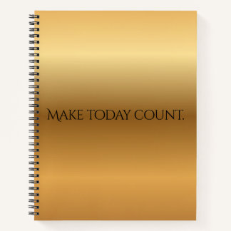 Modern Golden Gradient Motivational Personalised Notebook