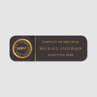 Modern Golden Logo Corporate Professional Employee Name Tag