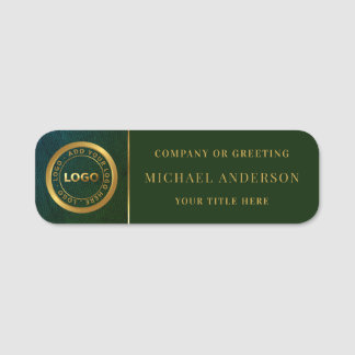 Modern Golden Logo Corporate Professional Employee Name Tag