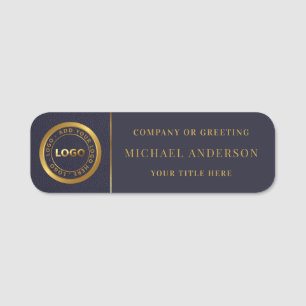 Modern Golden Logo Corporate Professional Employee Name Tag