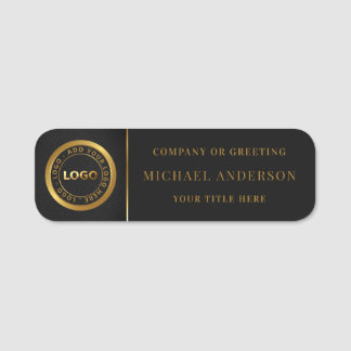 Modern Golden Logo Corporate Professional Employee Name Tag