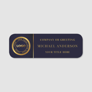 Modern Golden Logo Corporate Professional Employee Name Tag