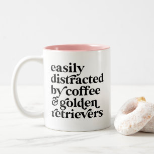 Modern Golden Retriever Lover Personalised Two-Tone Coffee Mug