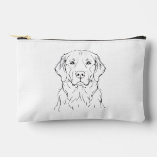 Modern Golden Retriever Minimalist Single Line Art Accessory Pouch