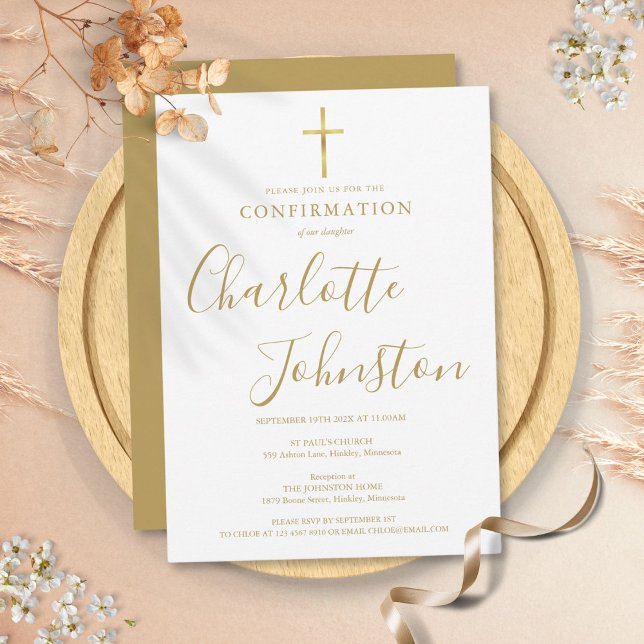 Modern Golden Signature Confirmation Invitation (Modern Golden Signature Confirmation Invitation)