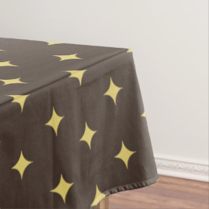 Modern Golden Stars on Brown Tablecloth