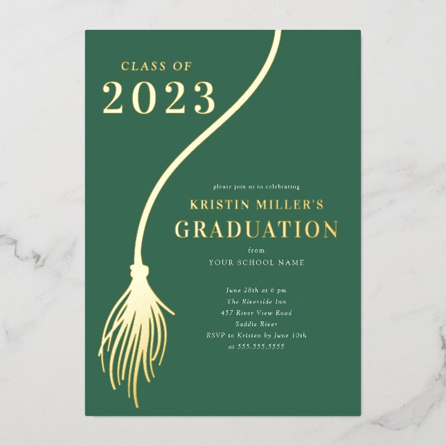 Modern Golden Tassel Graduation  (Front)