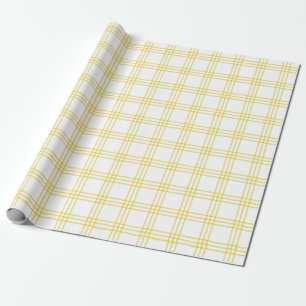 Modern Golden Yellow Plaid  Large Pattern  Wrapping Paper
