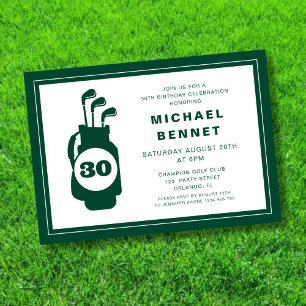 Modern Golf 30th Birthday Invitation