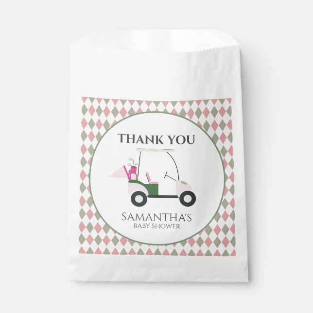 Modern Golf Baby Gender Reveal Par-tee Favour Bag (Front)