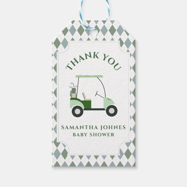 Modern Golf Baby Shower  Gift Tags (Front)