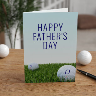 Modern Golf Ball Golfer Dad Father's Day Card
