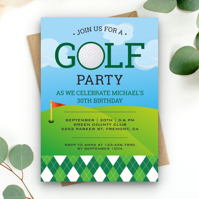 Modern Golf Birthday Party Invitation (Creator Uploaded)
