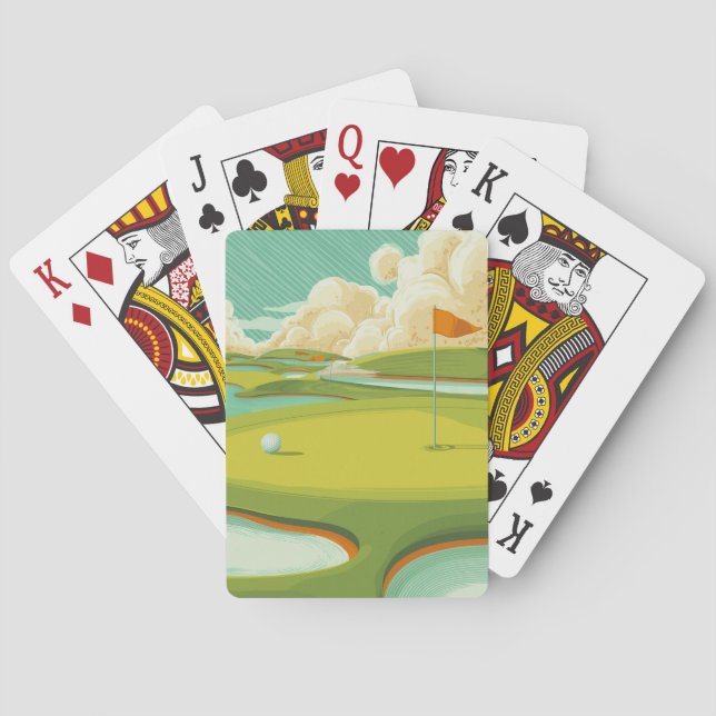 Modern Golf Course Playing Cards (Back)