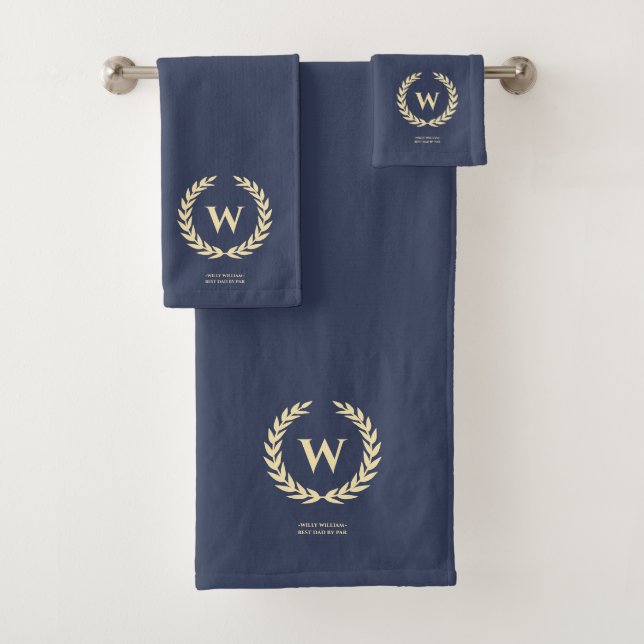 MODERN GOLF DAD GOLF FATHER'S DAY MONOGRAM BATH TOWEL SET (Insitu)