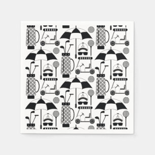 Modern Golf Equipment and Accessories Pattern Napkin