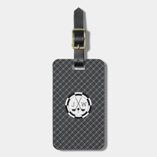 Modern Golf Equipment Motif and Monogram Luggage Tag