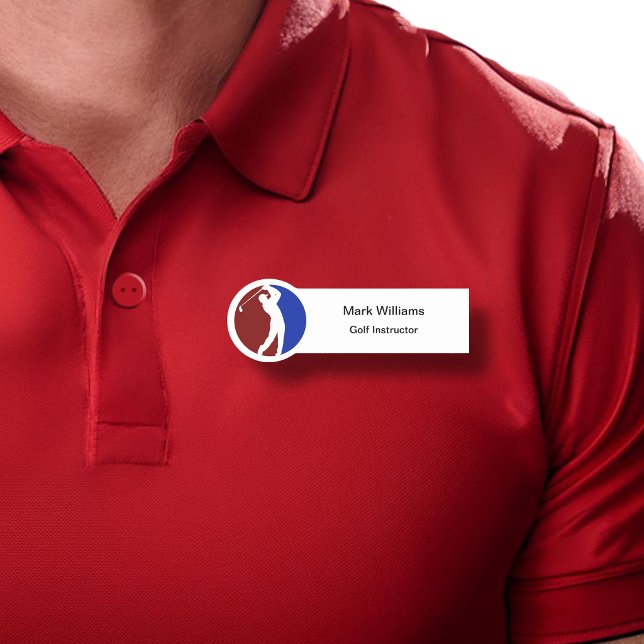 Modern Golf Professional Instructor Theme Name Tag (Creator Uploaded)