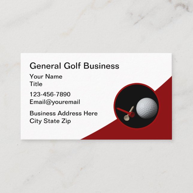 Modern Golf Theme Editable Business Cards  (Front)