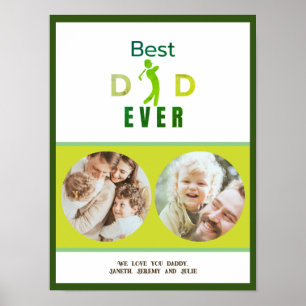 Modern  Golfer Best Dad Ever Fathers Day Photo Poster