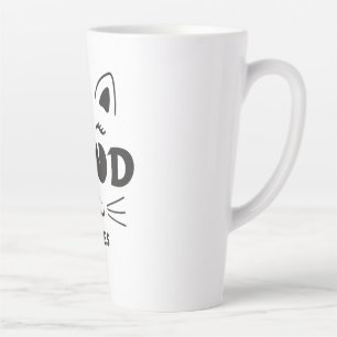 Modern Good Vibes Cat Face - Minimalist Feline Typ Latte Mug