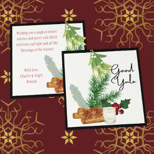 Modern Good Yule Winter Solstice Holiday Card
