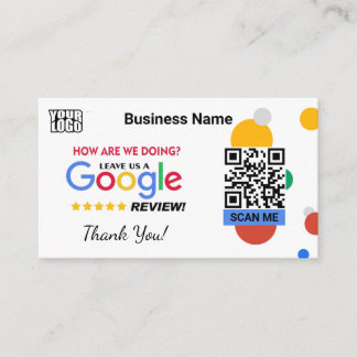 Modern Google Review W/ QR Code Template Business Card