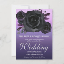Modern Goth Purple Black Roses Wedding 