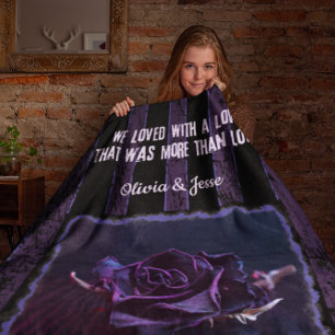 Modern Gothic Dark Romance Black Purple Couples Sherpa Blanket