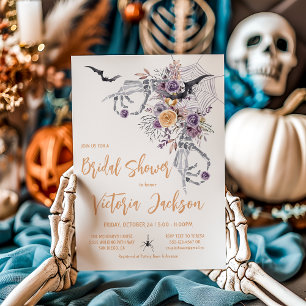 Modern Gothic Halloween Bridal Shower Invitation