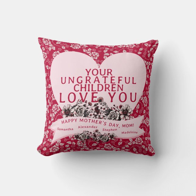 Modern Gothic Ungrateful Children Mother Day Photo Cushion (Front)