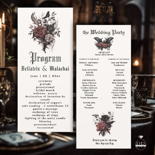 Modern Gothic Woodrose and Charcoal Floral