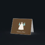 Modern Gown Bridal Shower Thank You Card Turquoise<br><div class="desc">Matches our bestselling Modern Gown bridal shower invitation,  this thank you card stylishly sends out your appreciation to everyone who made your day extra special.</div>