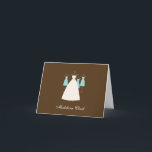 Modern Gown Bridal Shower Thank You Card Turquoise<br><div class="desc">Matches our bestselling Modern Gown bridal shower invitation,  this thank you card stylishly sends out your appreciation to everyone who made your day extra special.</div>