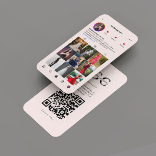 Modern Gowns Bridal Boutique Pink Instagram Business Card