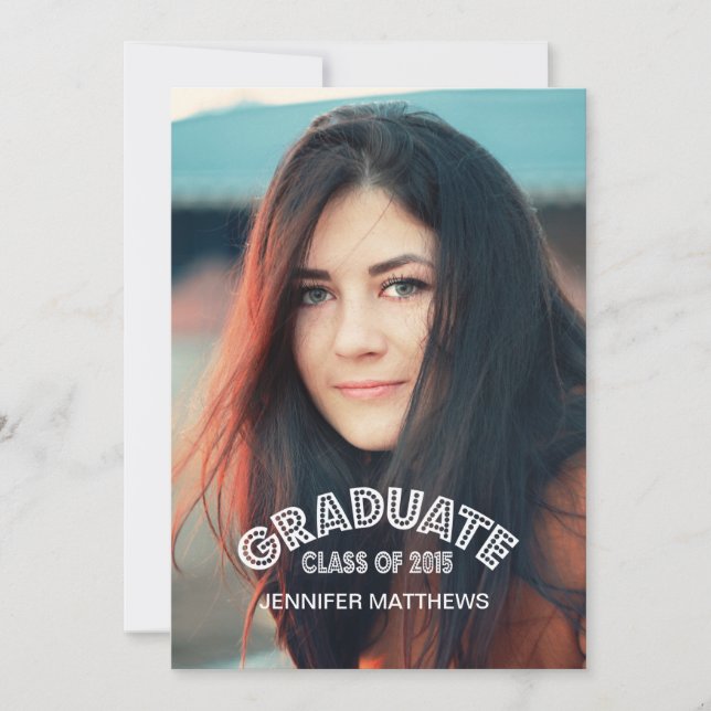 MODERN GRAD 2015 PHOTO GRADUATION PARTY INVITATION (Front)